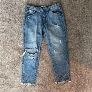 KanCan Blue Distressed Boyfriend Jeans